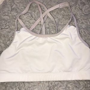 white sports bra by fruit of the Loom